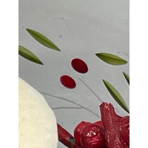 Handmade Christmas candle decoration glass holder painted with holly red READ - Picture 6 of 7